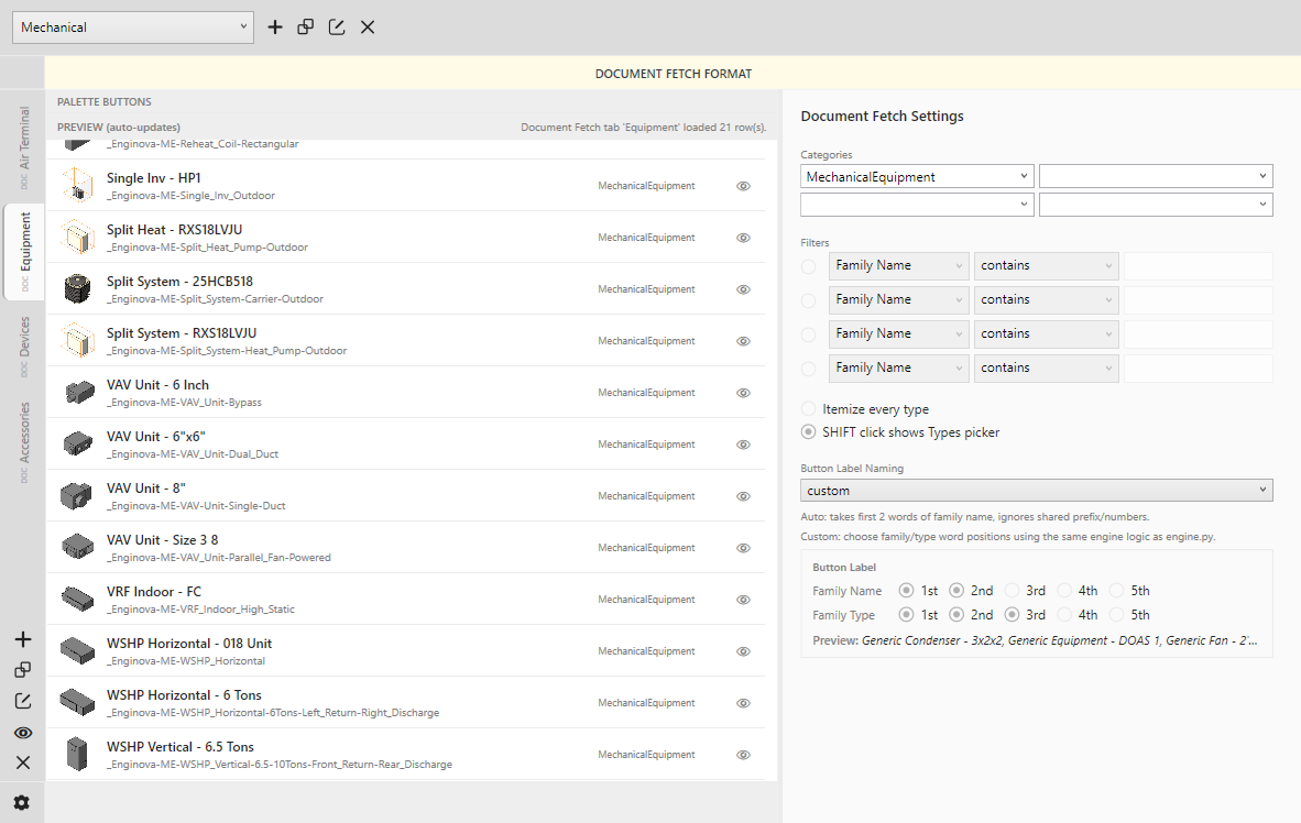 Palette Project editor document fetch view